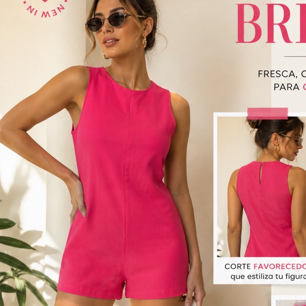 Zara Hot Pink Sleeveless Romper